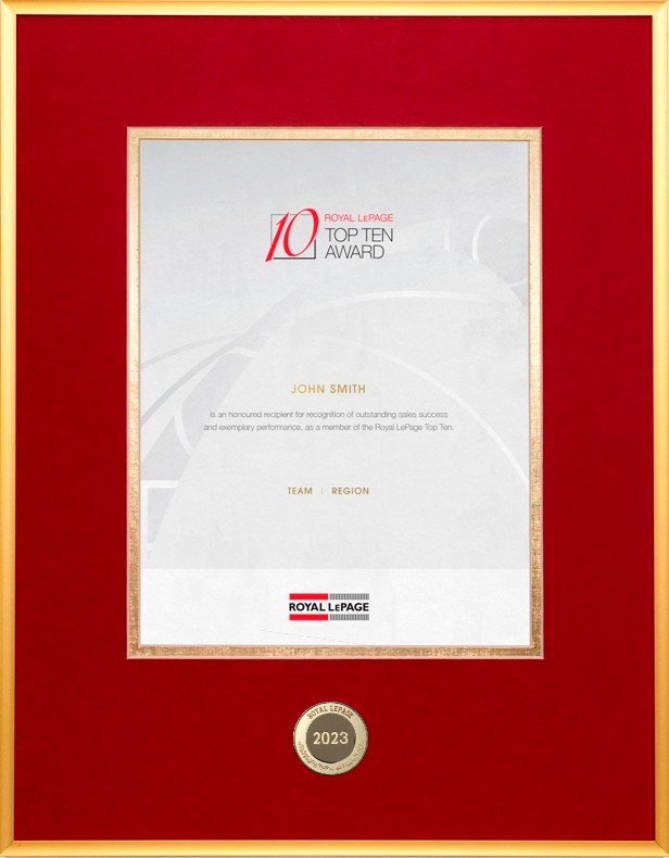 Royal LePage® Top Ten Award® (Team - Provincial) Royal LePage® Top Ten Award® (Team - Provincial)